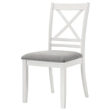 Hollis Cross Back Wood Dining Side Chair White (Set Of 2) 122242 - Ella Furniture