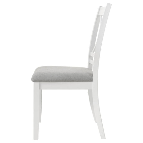 Hollis Cross Back Wood Dining Side Chair White (Set Of 2) 122242 - Ella Furniture
