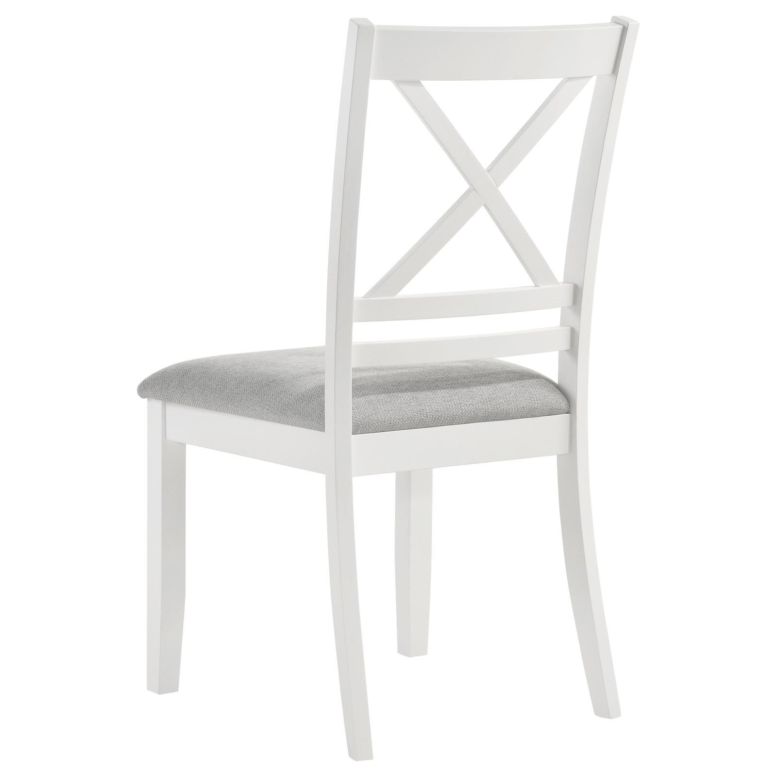 Hollis Cross Back Wood Dining Side Chair White (Set Of 2) 122242 - Ella Furniture