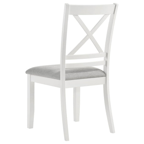 Hollis Cross Back Wood Dining Side Chair White (Set Of 2) 122242 - Ella Furniture