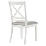 Hollis Cross Back Wood Dining Side Chair White (Set Of 2) 122242 - Ella Furniture