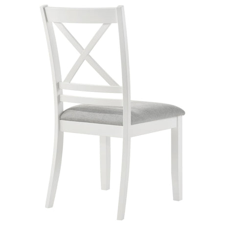 Hollis Cross Back Wood Dining Side Chair White (Set Of 2) 122242 - Ella Furniture