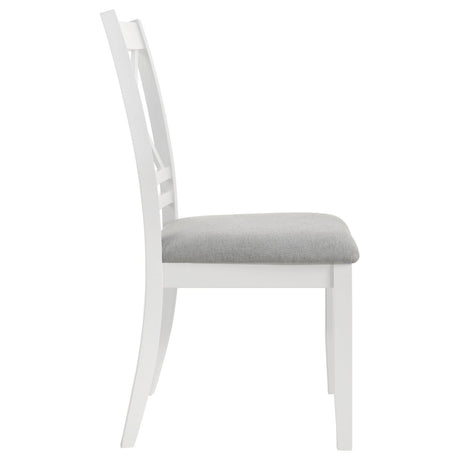 Hollis Cross Back Wood Dining Side Chair White (Set Of 2) 122242 - Ella Furniture