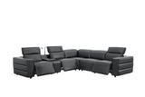 Holly Black Italian Leather 6-Piece Power Reclining Corner Sectional with Console view 2