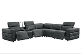 Holly Black Italian Leather 6-Piece Power Reclining Corner Sectional with Console view 3