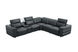 Holly Black Italian Leather 6-Piece Power Reclining Corner Sectional with Console view 8