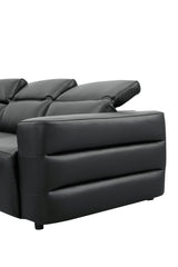 Holly Black Italian Leather 6-Piece Power Reclining Corner Sectional with Console view 18