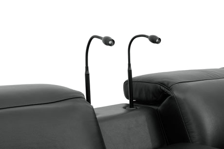 Holly Black Italian Leather 6-Piece Power Reclining Corner Sectional with Console view 20