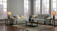 Holly Grey Italian Leather 6-Piece Power Reclining Corner Sectional with Console from Ella Furniture