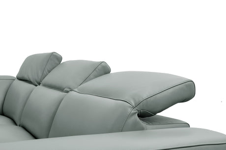 Holly Grey Italian Leather 6-Piece Power Reclining Corner Sectional with Console view 15