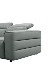 Holly Grey Italian Leather 6-Piece Power Reclining Corner Sectional with Console view 17