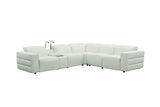 Holly White 6-Piece Italian Leather Power Reclining Sectional with Console view 6