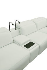 Holly White 6-Piece Italian Leather Power Reclining Sectional with Console view 8