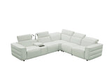 Holly White 6-Piece Italian Leather Power Reclining Sectional with Console view 9
