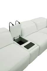 Holly White 6-Piece Italian Leather Power Reclining Sectional with Console view 10