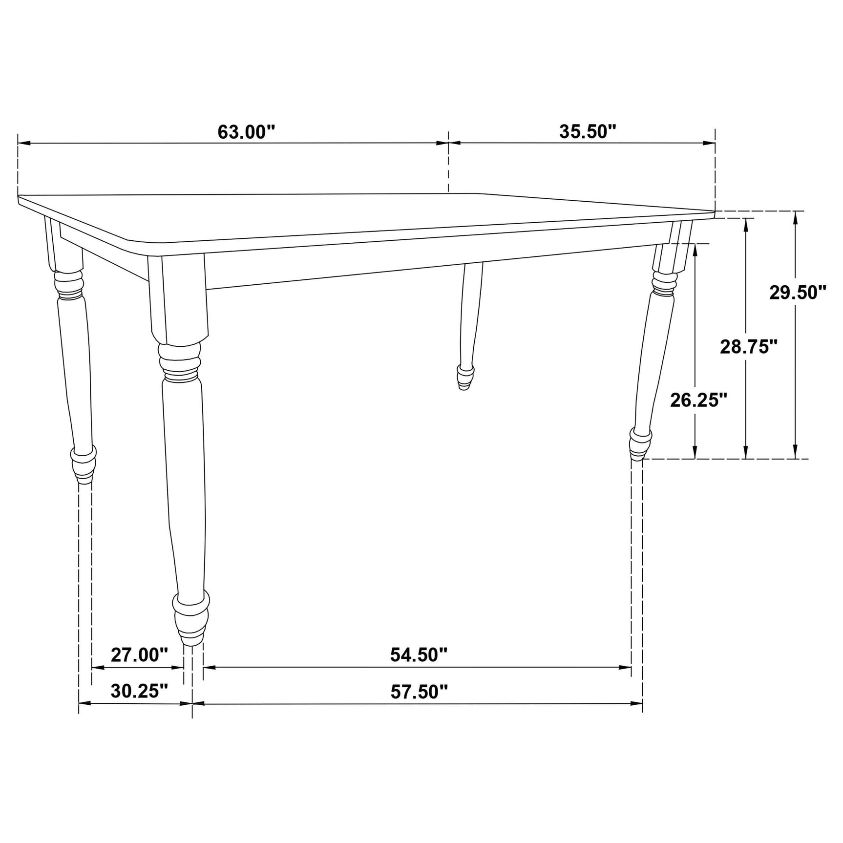 Hollyoak Rectangular 63-inch Wood Dining Table Walnut 183041 - Ella Furniture