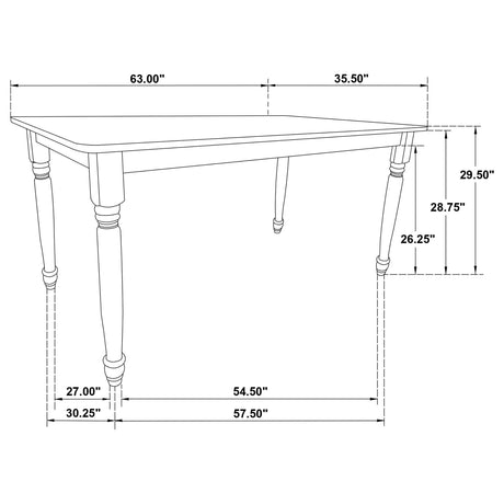 Hollyoak Rectangular 63-inch Wood Dining Table Walnut 183041 - Ella Furniture