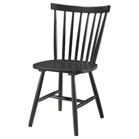 Hollyoak Windsor Wood Dining Side Chair Black (Set of 2) 183042 - Ella Furniture