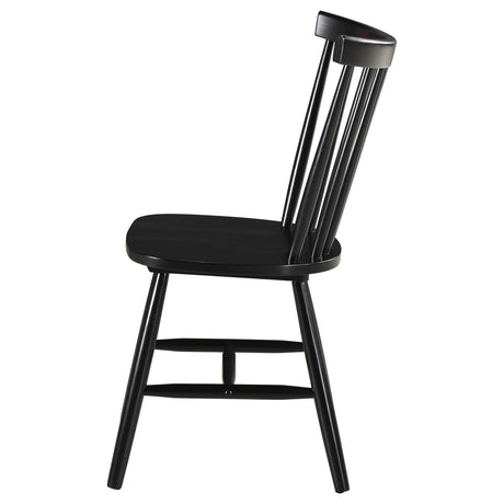 Hollyoak Windsor Wood Dining Side Chair Black (Set of 2) 183042 - Ella Furniture