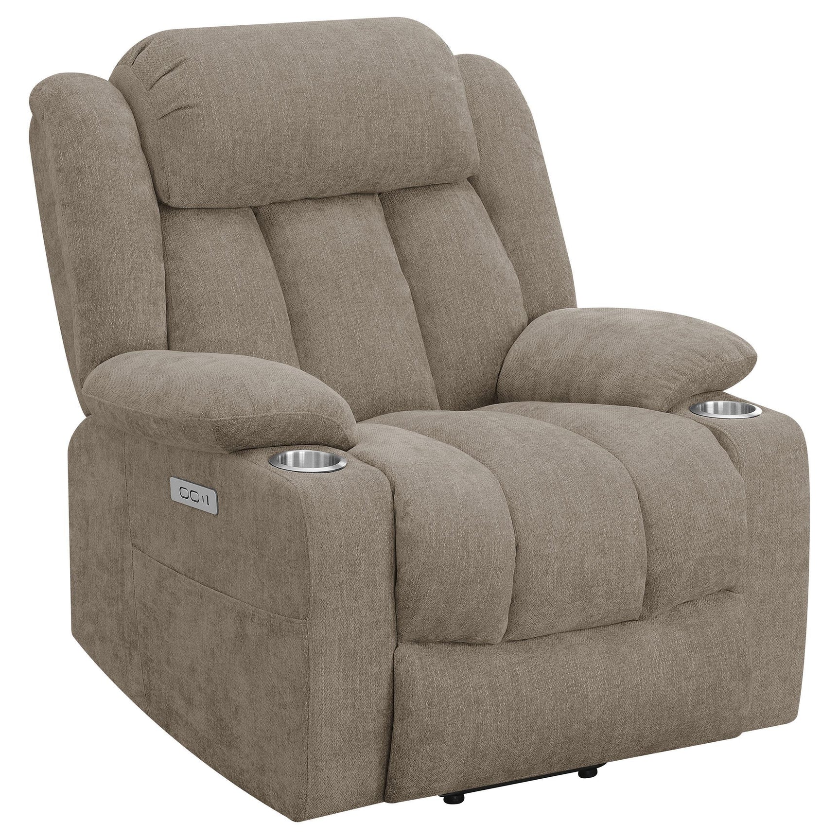 Houston Upholstered Power Lift Recliner Chair Camel 602274P - Ella Furniture