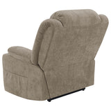 Houston Upholstered Power Lift Recliner Chair Camel 602274P - Ella Furniture