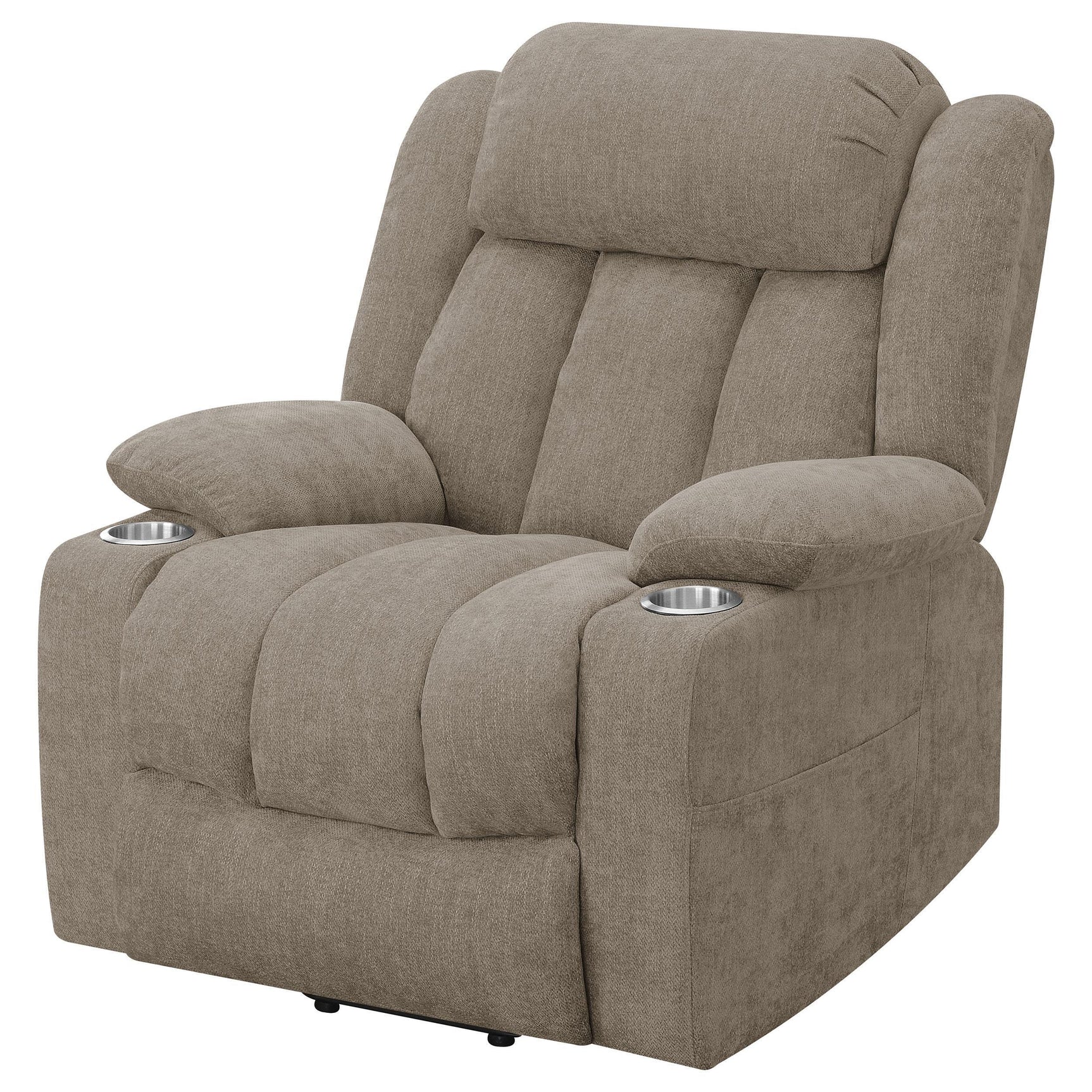 Houston Upholstered Power Lift Recliner Chair Camel 602274P - Ella Furniture