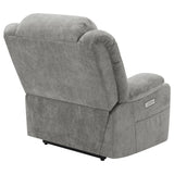 Houston Upholstered Power Lift Recliner Grey 602284P - Ella Furniture