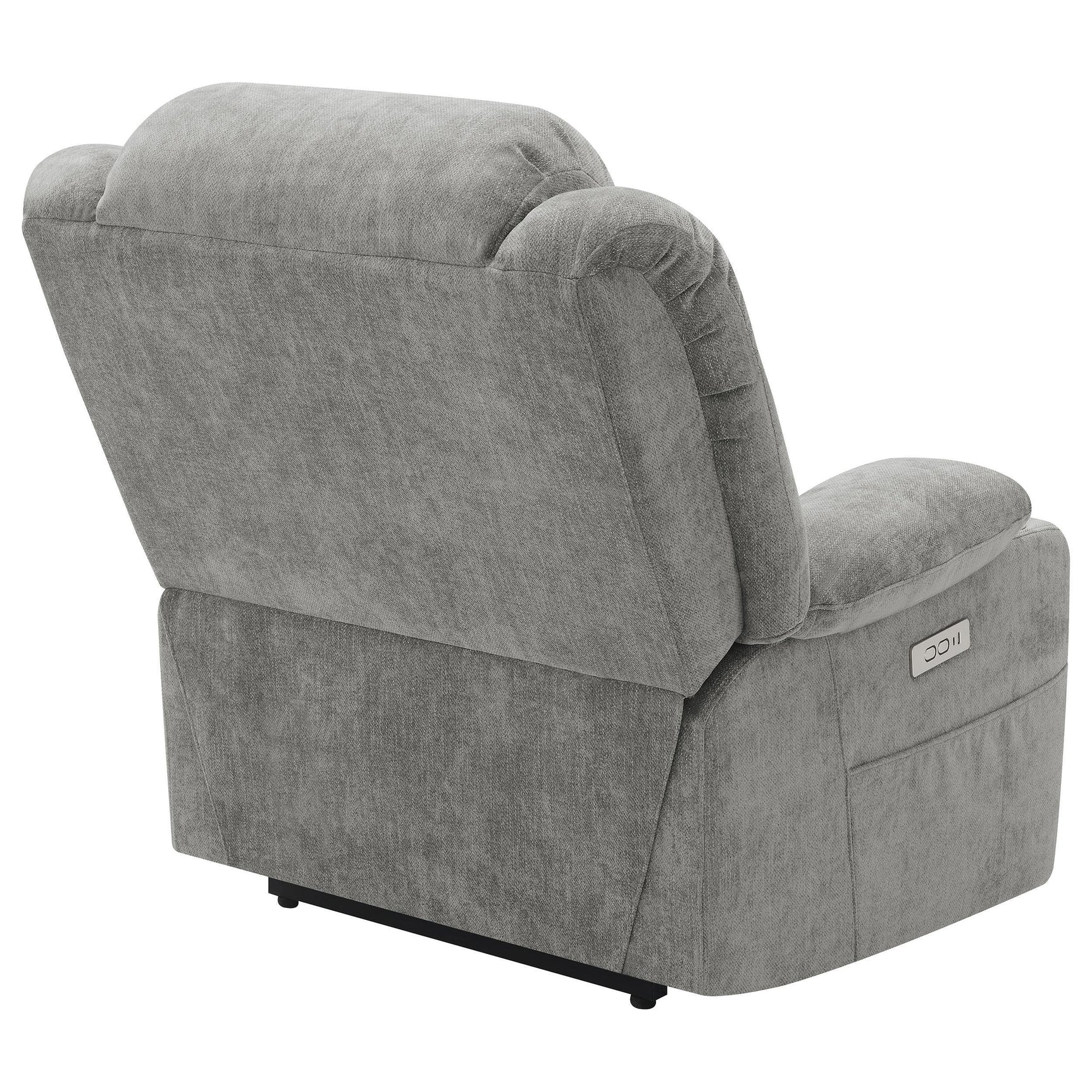 Houston Upholstered Power Lift Recliner Grey 602284P - Ella Furniture