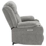 Houston Upholstered Power Lift Recliner Grey 602284P - Ella Furniture