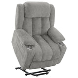 Houston Upholstered Power Lift Recliner Grey 602284P - Ella Furniture