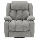 Houston Upholstered Power Lift Recliner Grey 602284P - Ella Furniture