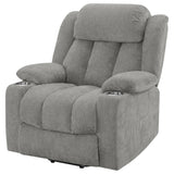 Houston Upholstered Power Lift Recliner Grey 602284P - Ella Furniture