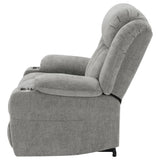 Houston Upholstered Power Lift Recliner Grey 602284P - Ella Furniture