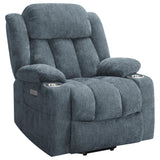 Houston Upholstered Power Lift Recliner Slate Blue 602294P - Ella Furniture