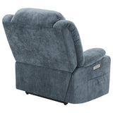 Houston Upholstered Power Lift Recliner Slate Blue 602294P - Ella Furniture