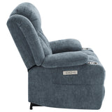 Houston Upholstered Power Lift Recliner Slate Blue 602294P - Ella Furniture