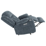 Houston Upholstered Power Lift Recliner Slate Blue 602294P - Ella Furniture