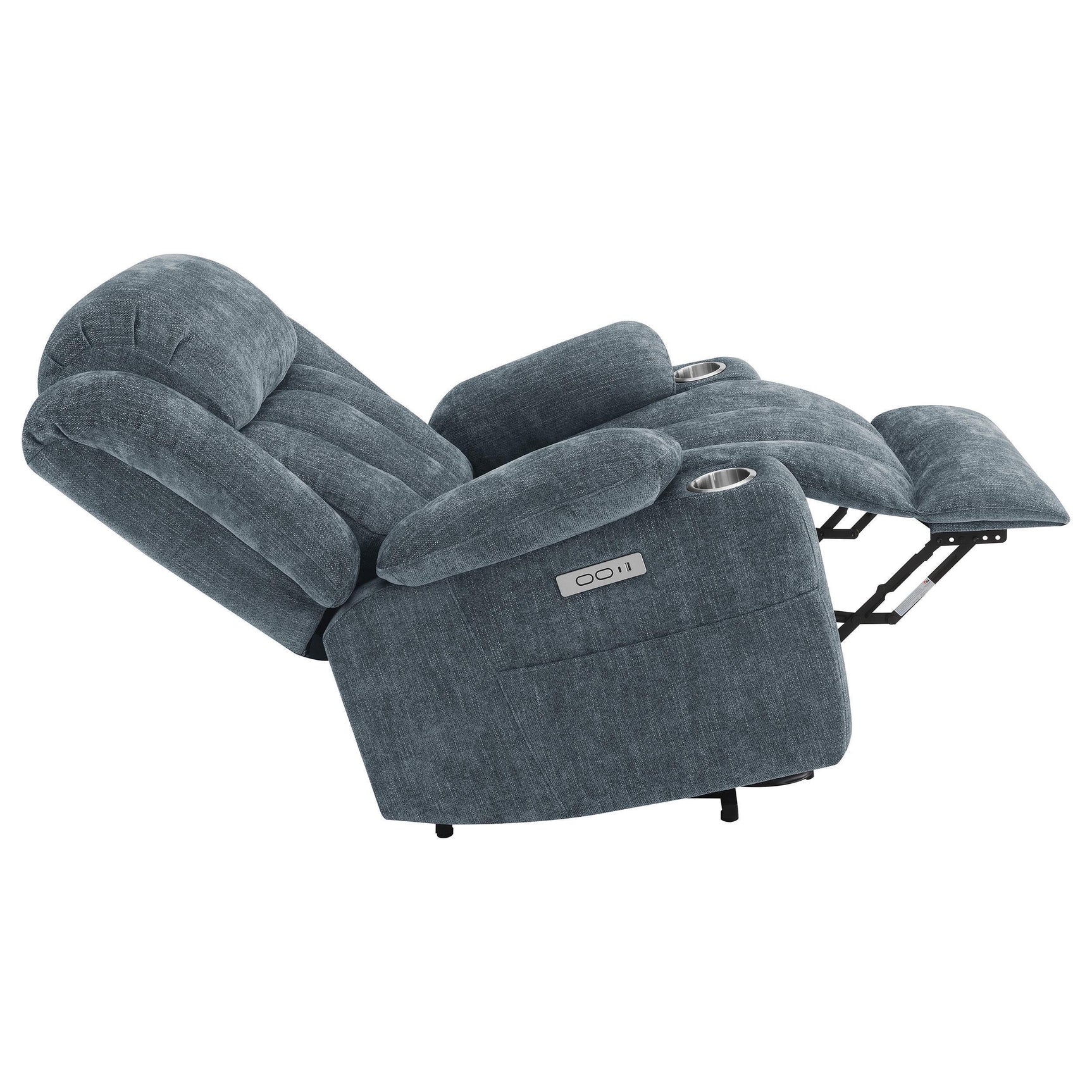 Houston Upholstered Power Lift Recliner Slate Blue 602294P - Ella Furniture
