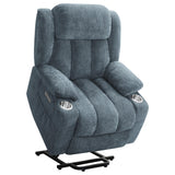 Houston Upholstered Power Lift Recliner Slate Blue 602294P - Ella Furniture