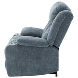 Houston Upholstered Power Lift Recliner Slate Blue 602294P - Ella Furniture