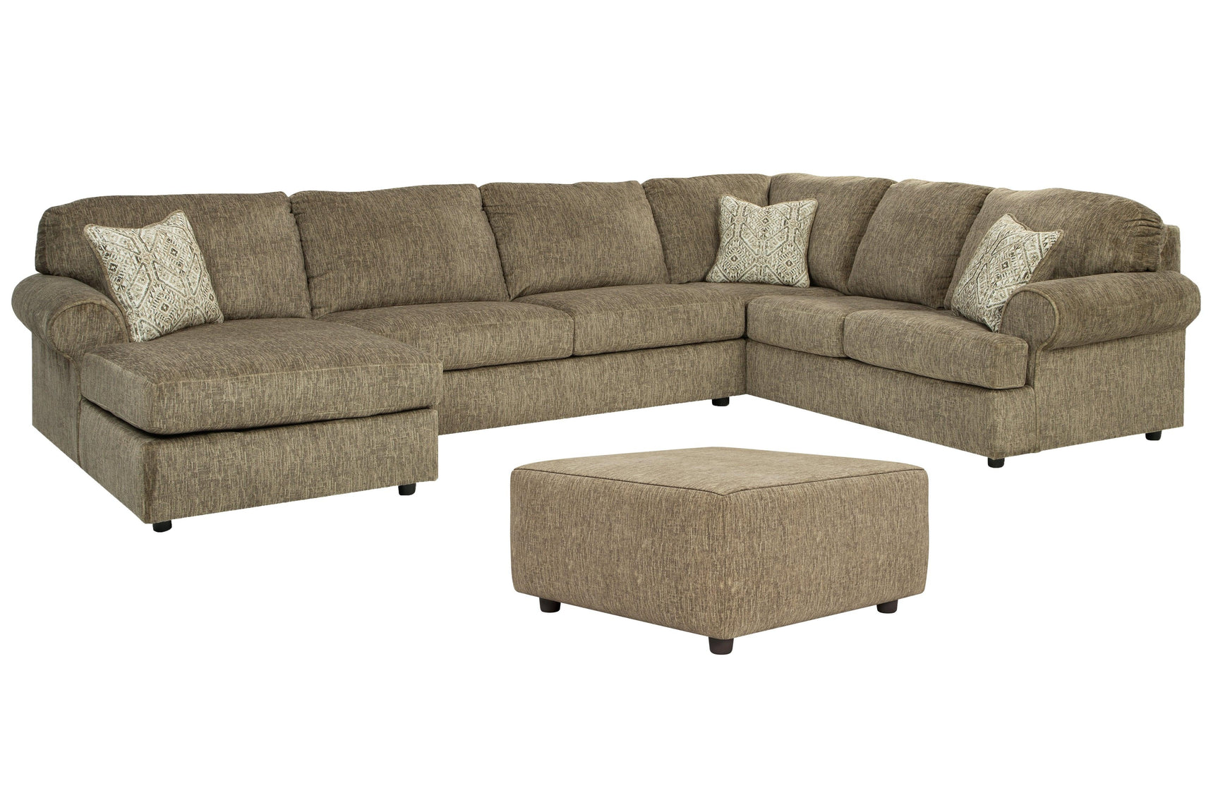 Hoylake Chocolate 3-Piece Sectional With Ottoman PKG008949 - 56402S2 | 5640208 - Ella Furniture