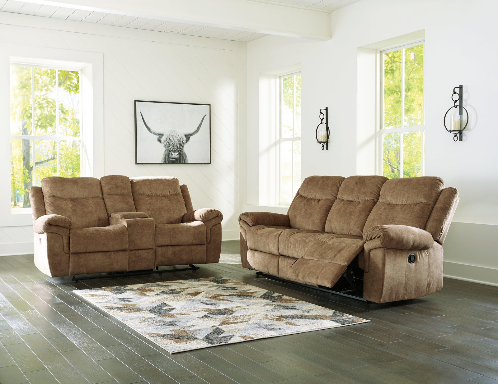 Huddle-up Nutmeg Sofa And Loveseat - Ella Furniture