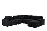 Hunter Black Sectional w Bluetooth Speaker & Pull-Out Bed
