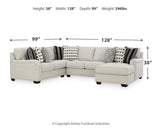 Huntsworth Dove Gray 4-Piece Sectional With Ottoman - Ella Furniture