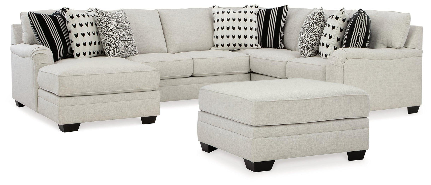 Huntsworth Dove Gray 4-Piece Sectional With Ottoman PKG015093 - 39702S3 | 3970208 - Ella Furniture