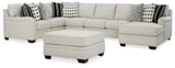 Huntsworth Dove Gray 5-Piece Sectional With Ottoman - Ella Furniture