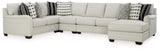 Huntsworth Dove Gray 5-Piece Sectional With Ottoman - Ella Furniture