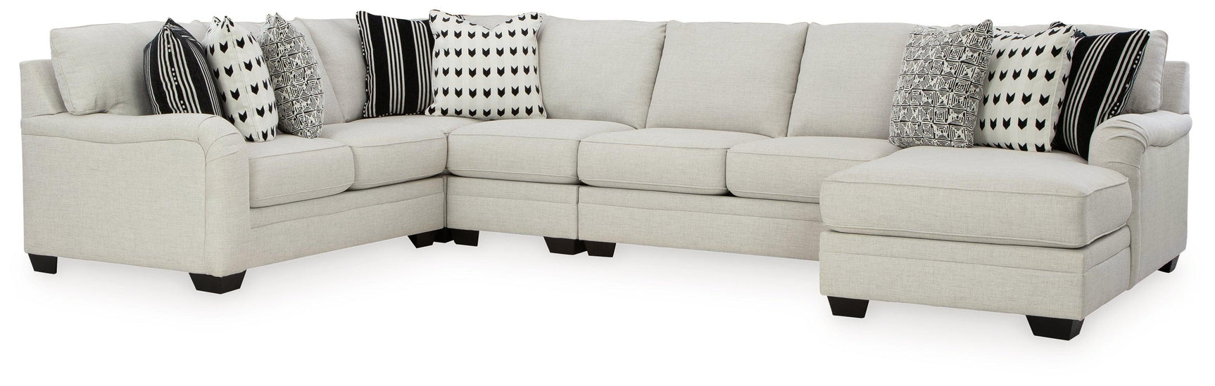 Huntsworth Dove Gray 5-Piece Sectional With Ottoman - Ella Furniture