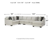 Huntsworth Dove Gray 5-Piece Sectional With Ottoman - Ella Furniture