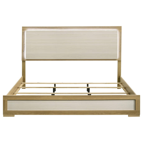 Hyland Eastern King Panel Bed LED Headboard Natural view 4